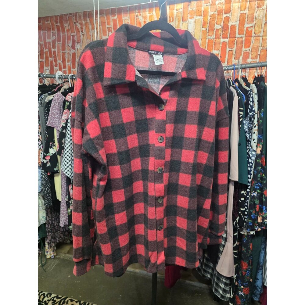 Heimish 1X Fleece Buffalo Plaid Shirt New Without Tags